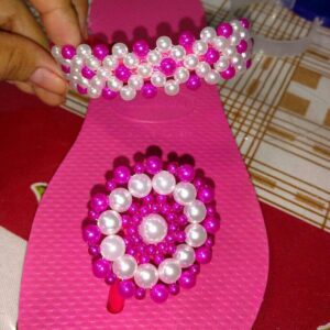 chaussure rose blanc